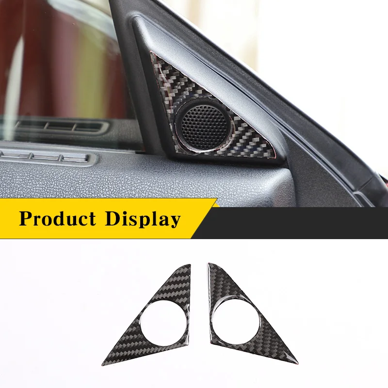 

For Nissan GTR R35 2008-2016 Real Carbon Fiber (Soft) Car Tweeter Door Horn Trim Frame Sticker Car Interior Accessories