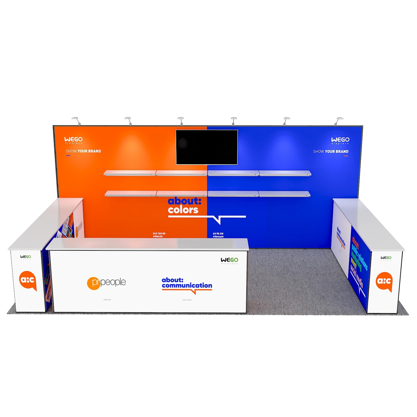 Cabina espositiva portatile per esposizioni commerciali 10x20 Espositore per stand per esposizioni commerciali 3x6 Popolare nel supporto sullo sfondo americano
