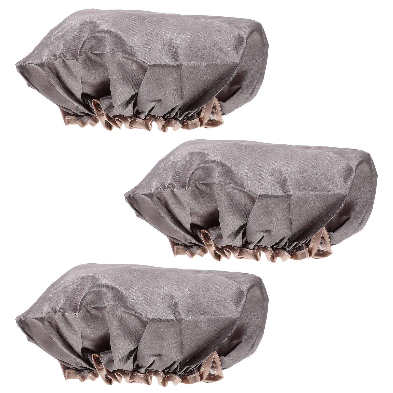 

3 PCS Waterproof Shower Cap Bath Hats for Lady Practical Caps Female Two-layer Scarf Simple Bathing