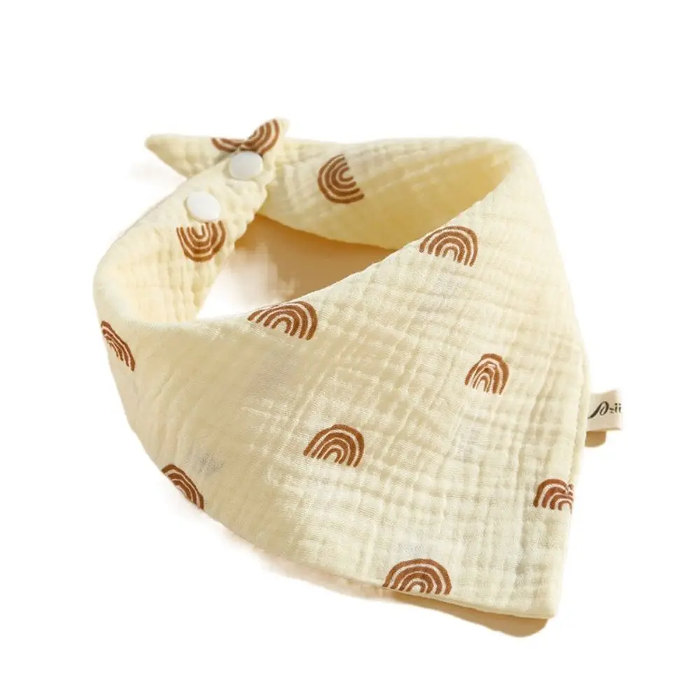 

Baby Accessory Printing Baby Muslin Bibs Snap Button Cotton Saliva Towel Ruffle Solid Color Burp Cloths Newbron