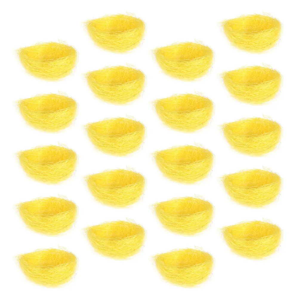 

20pcs Artificial Bird Nests Decorations Premium Hemp Thread Handmade Simulation Nest For Cold Dish Easter Wedding Table Photo