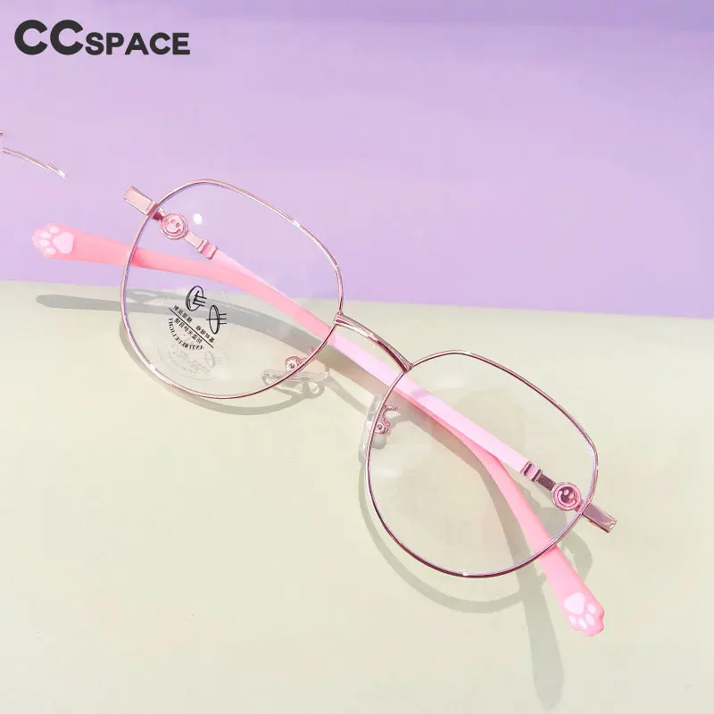 56564 Round Metal Eyeglasses Children's Optical Glasses Frame Cat Claw Fashion Anti Blue Light Computer Glasses Myopia Glasses