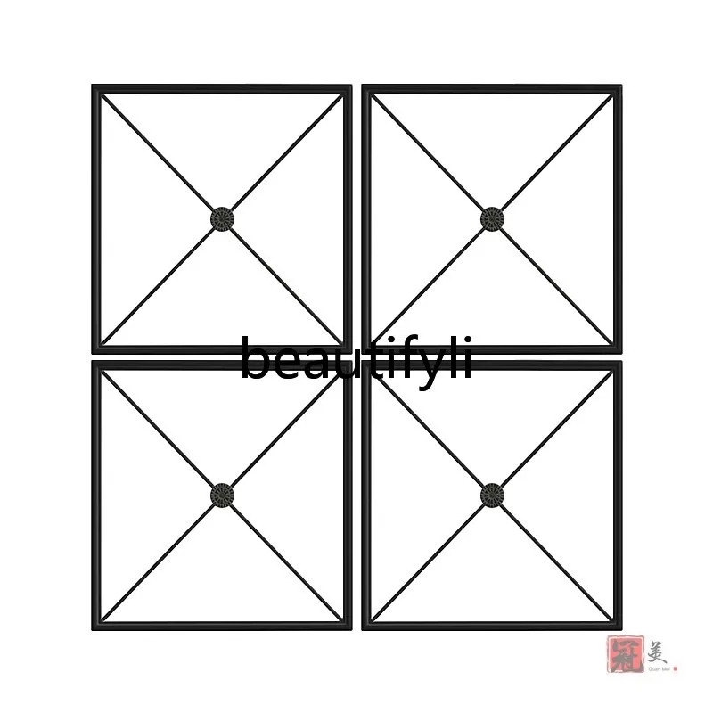 French restaurant wall decorative mirror American wall hanging mirror light luxury square hanging mirror customization