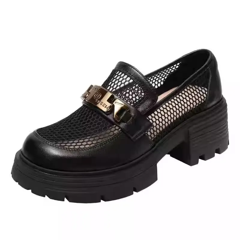 

Women's Mesh Shoes 2025 Summer Mary Jane Hollow Breathable Shoes Student Soft Soled Comfortable Casual Shoes Single Shoes