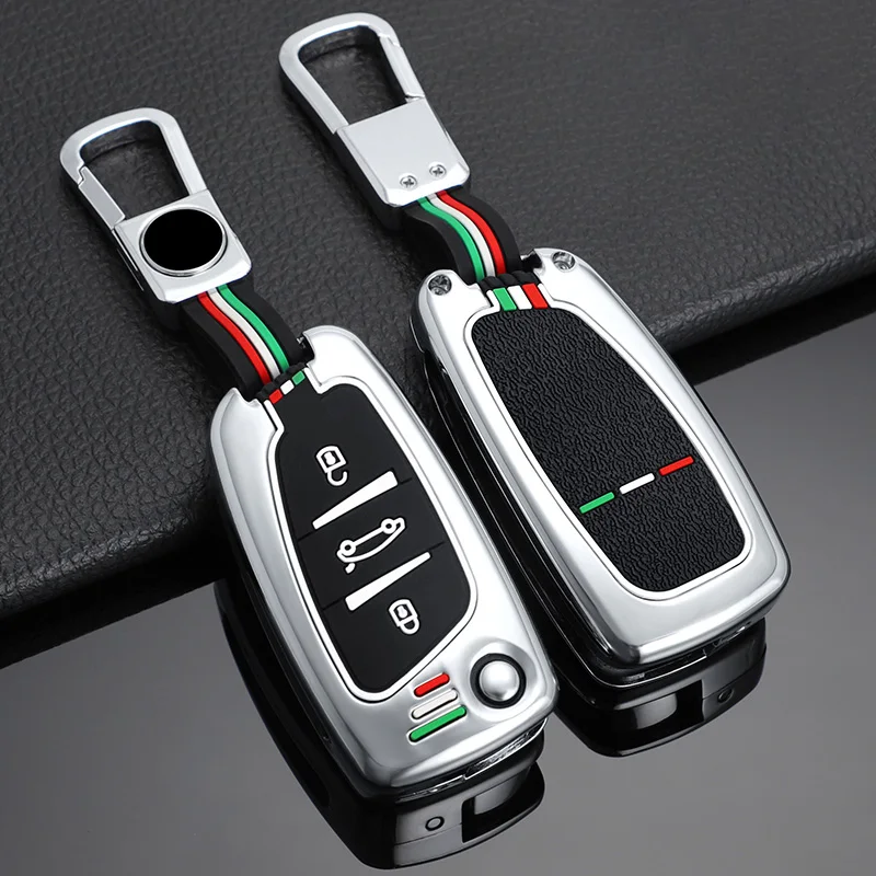 

Fashion Car Key Case Cover Car Keyring Luxury Leather key Chain For Peugeot