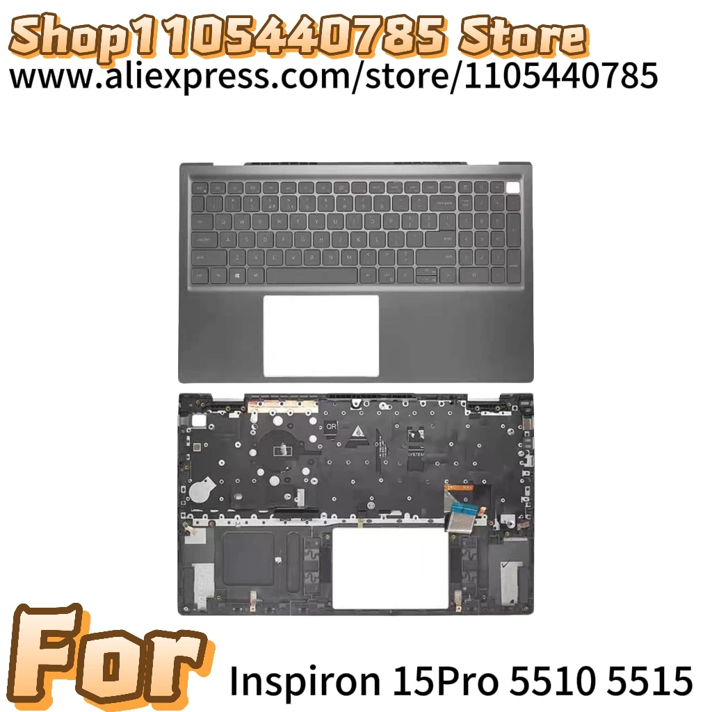 

New Laptop Case For Inspiron 15Pro 5510 5515 Palmrest Upper Top Cover US keyboard/silver gray