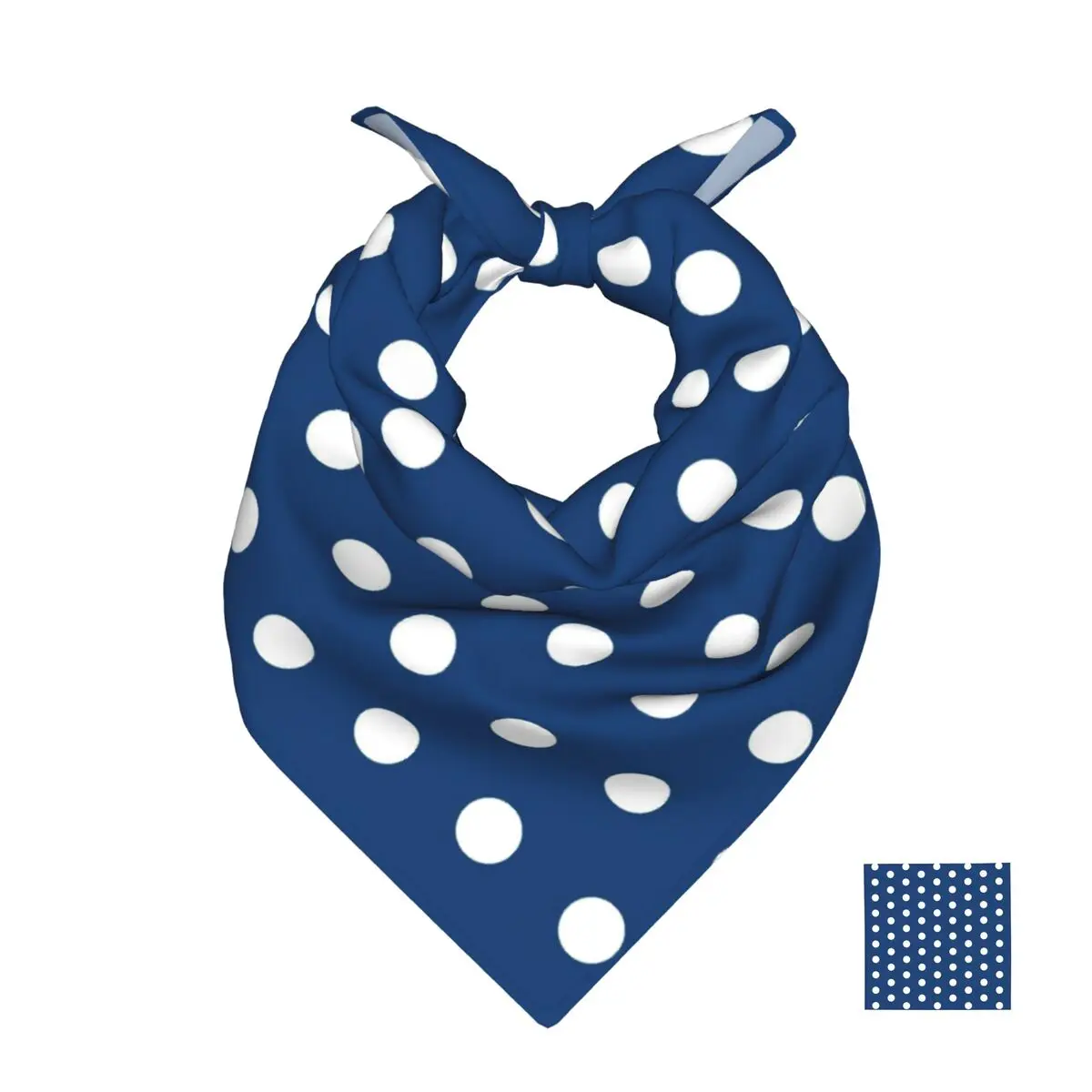 

White Polka Dots On A Blue Background Square Towel Multifunctional Neck Scarf Hair Bandana