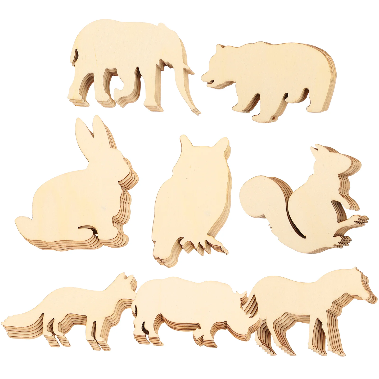 

Wooden Animal Cutouts Unfinished Decorations Kids DIY Crafts Paintable Xmas Fireplace Ornaments Gift Tags Sewing Accessories