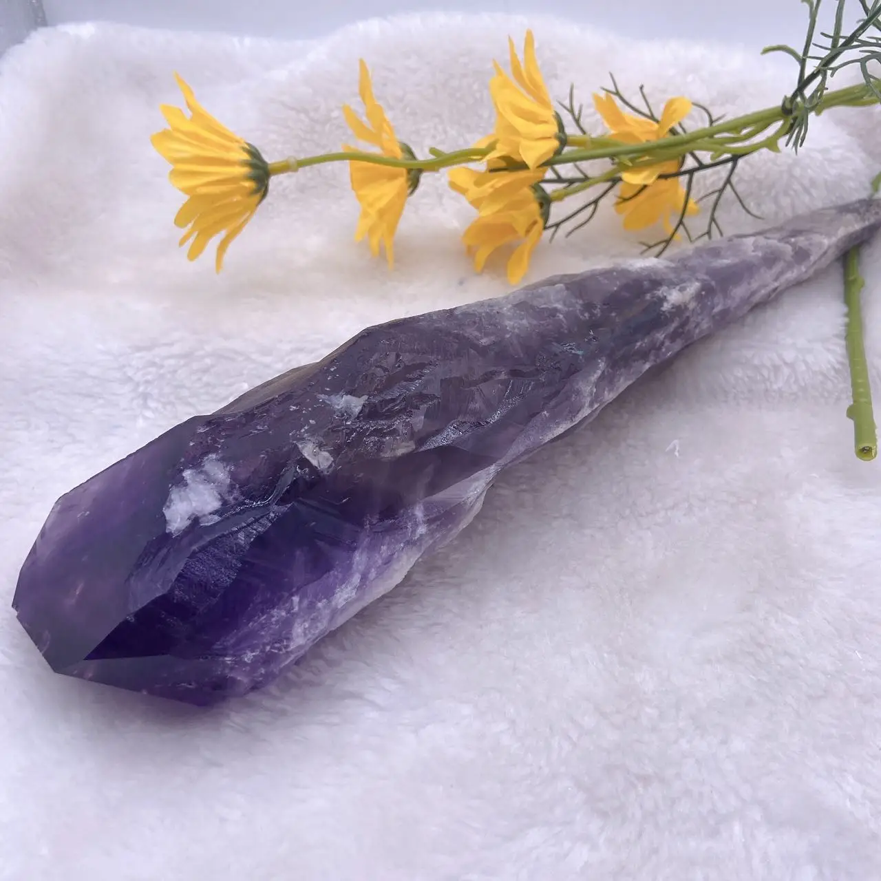 1pc Super size Natural Amethyst Quartz Cluster Crystal Rod Point Specimen Scepter Super power Spirit Healing Gemstone energy