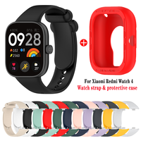 Silicone Strap + Silicone Case Accessories For Xiaomi Redmi watch 4 Bracelet SmartWatch Replacement Watchbands For Redmi watch 4