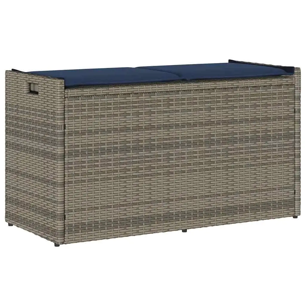 

Gray PE Rattan Medium Outdoor Storage Bench Durable Weatherproof Furniture for Garden Patio Balcony Space Saving Design