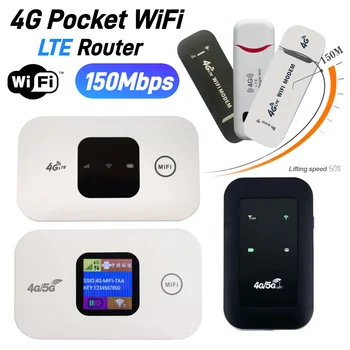 4G Pocket WiFi-router Draagbare mobiele hotspot 150 Mbps draadloze modem met simkaartsleuf 4G draadloze router Brede dekking