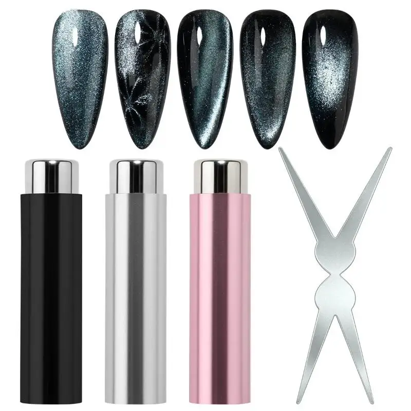 Double-head French Nail Art Magnet Set 3D Strong Cat Eye Gel Polish DIY V-Shaped Effect Manicure Magnetic Tool No Weak