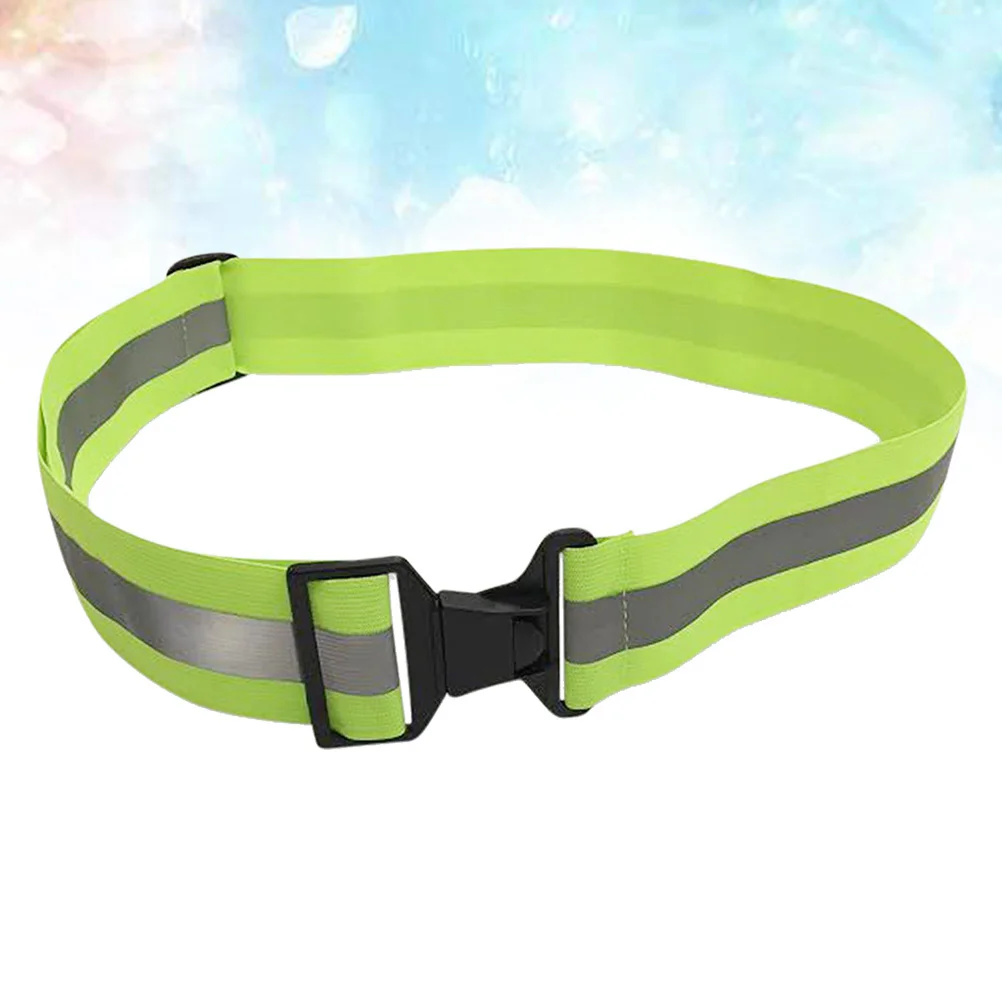 Safety Reflective Belt Elastic Adjustable High Visibility Safety Gear for Riding Walking and Cycling(Fluorescent Green)