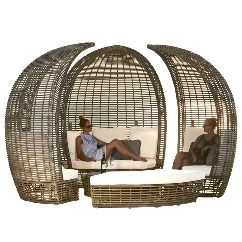 For Outdoor Courtyard Sales Department Rattan Round Bed Creative Bird Cage  Resort Sea View Room Garden Villa Leisure