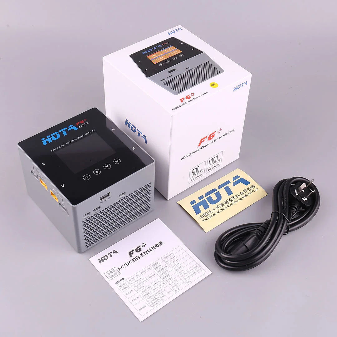 SmartChipHOTA F6+ 4 Channel 250Wx4 15A Quad-Channel Smart Charger Battery Balance Charger USB-A Type-C For RC Dron