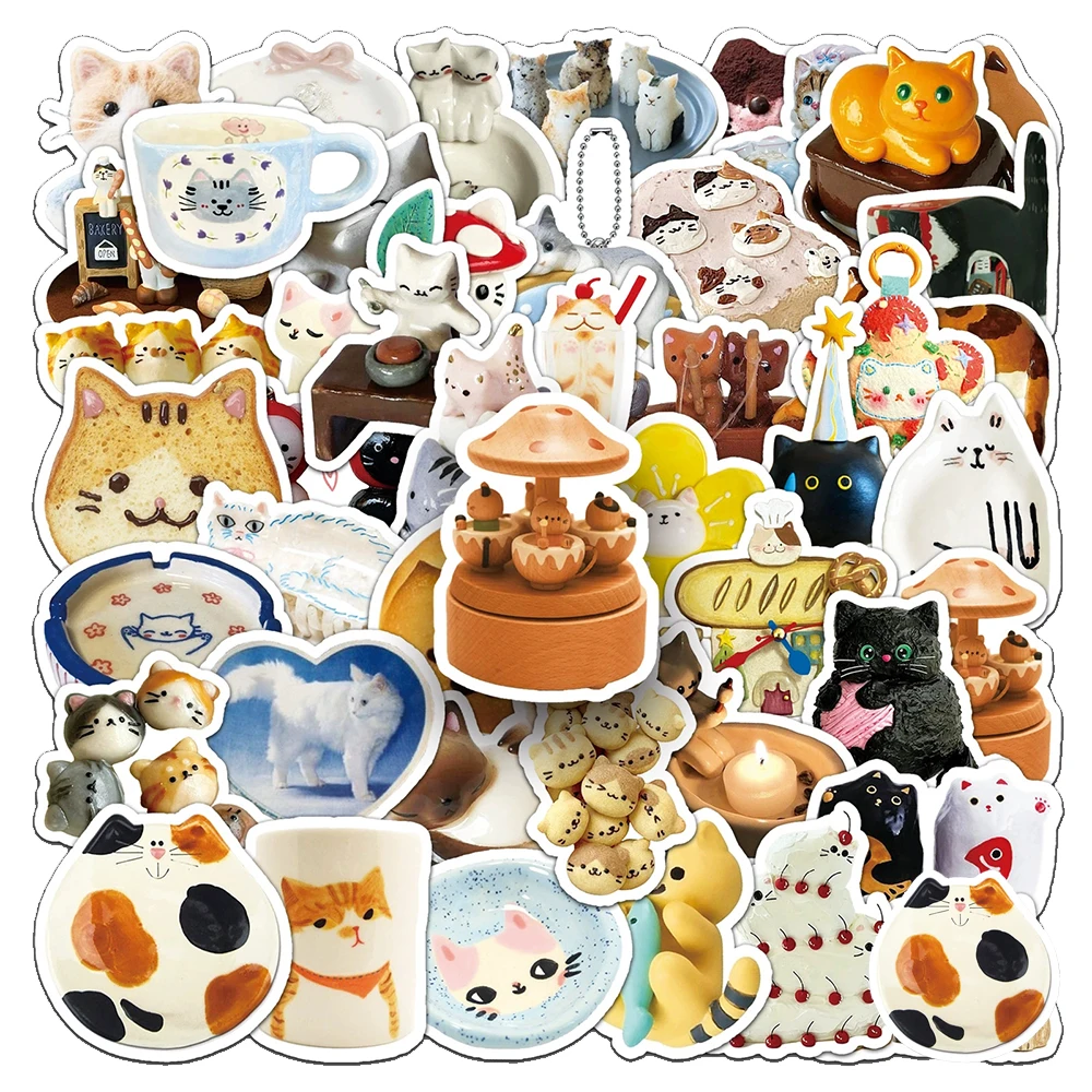 

10/30/50pcs Kawaii Creative Animal Cat Stickers Cute Ins Style Kitten Sticker Laptop Phone Luggage Funny Cartoon Decals Kids Toy