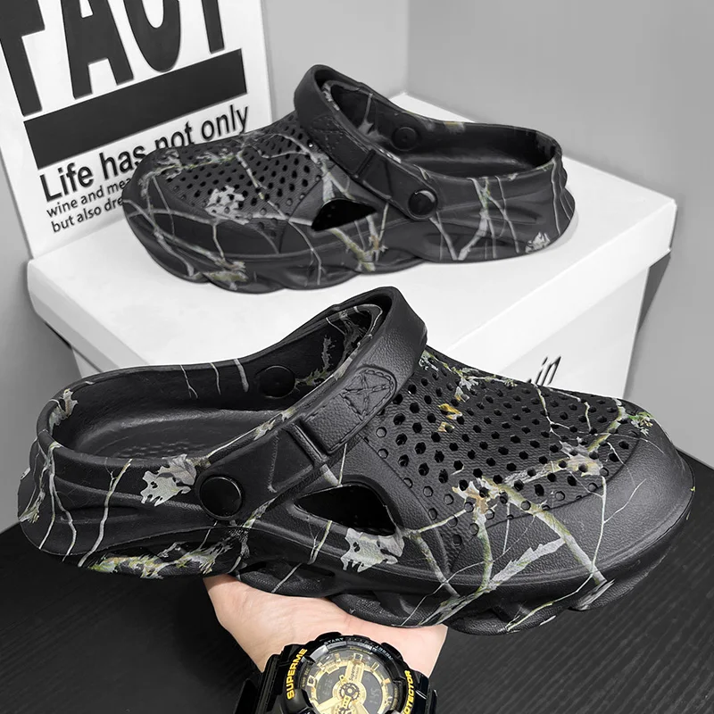 

Men and Women Leisure Clogs Summer Graden Shoes Thick Sole Men's Sandals Breathable Clogs Fashion Beach Slippers Large Size46 47