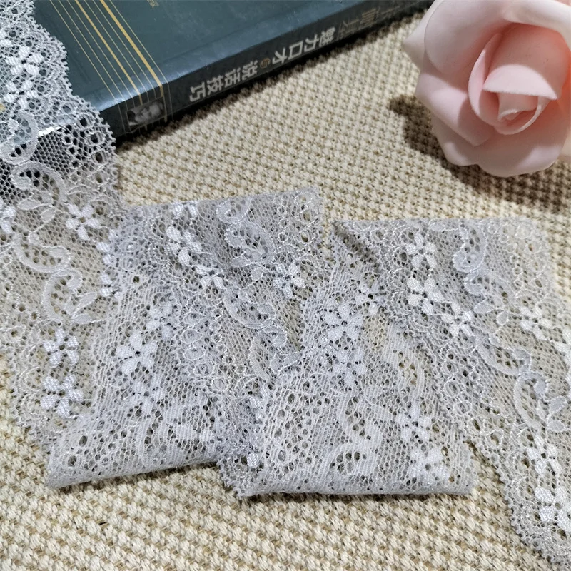 S2123 6CM GREY ELASTIC AND SOFT LACE TRIM