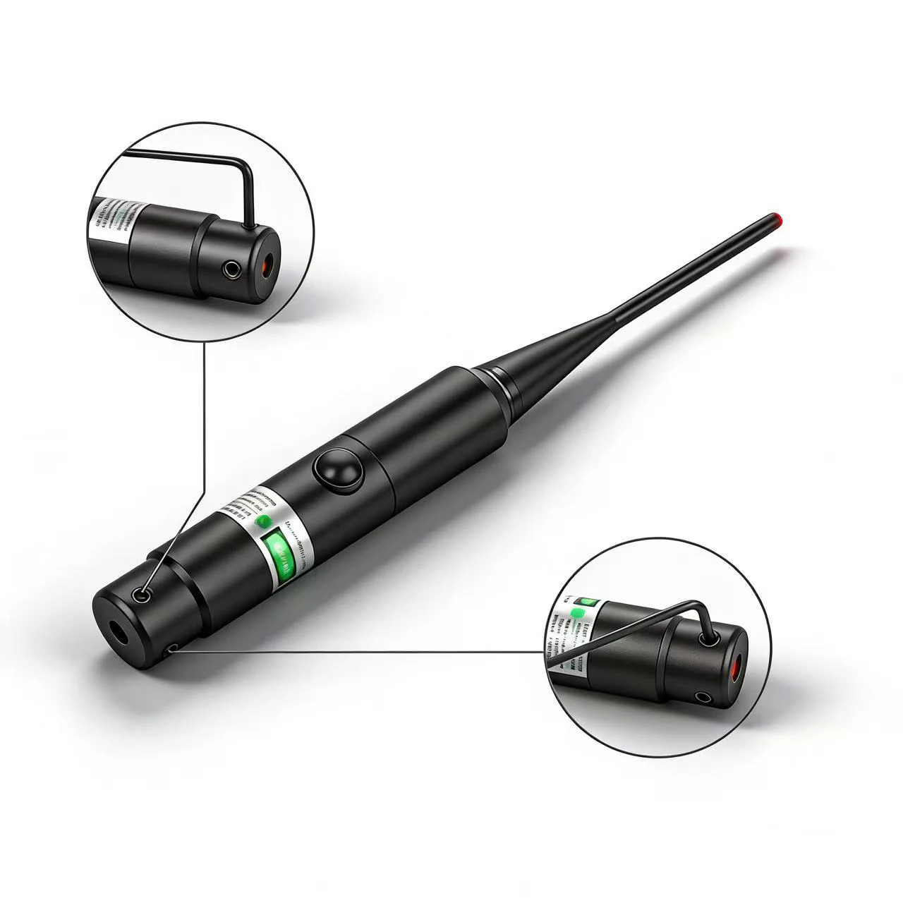  Tactical Rechargeable Laser Boresighter Red Green Laser Hunting Calibrator Boresighter .17 .177 .22LR to 12GA Caliber Laser view 4