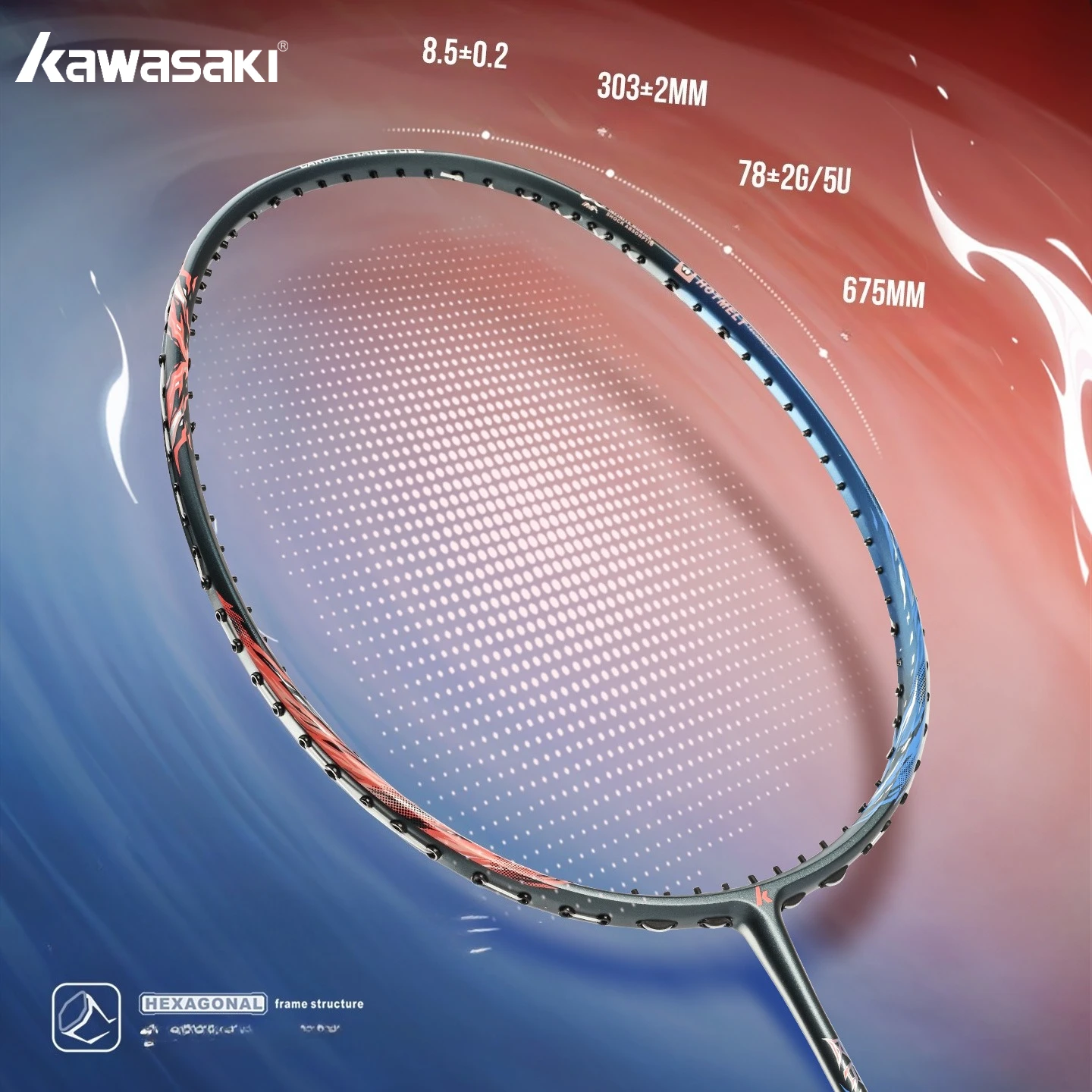 raqueta-de-badminton-kawasaki-wind-shear-5-profesional-defensiva-y-ofensiva-fibra-de-carbono-completa-con-bolsa