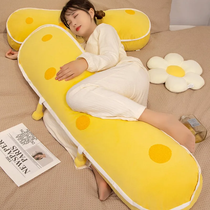 

90cm Cartoon Expression Cheese Plush Toys Cute Stuffed Plushies Dolls Soft Long Sleeping Pillow Home Decoration Birthday Gifts