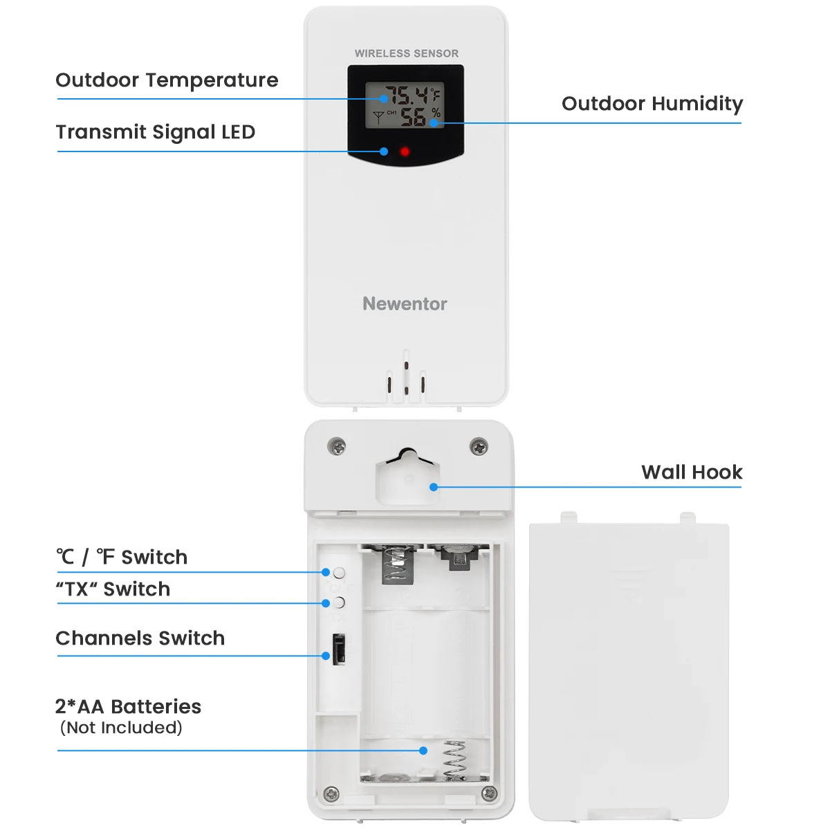 Nuovo sensore remoto wireless per interni ed esterni, misuratori di temperatura e umidità per Q3 Q5