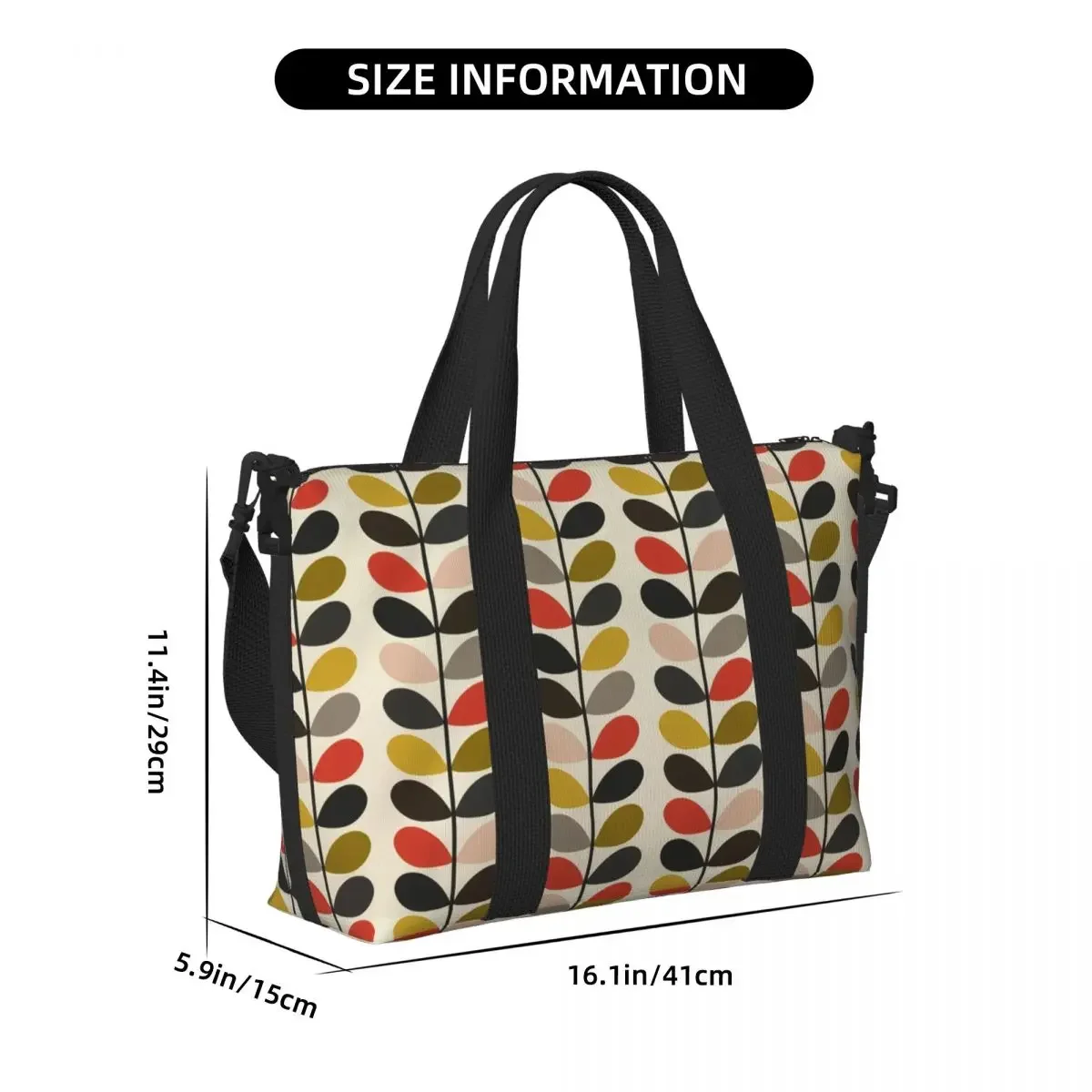 Custom Orla Kiely Multi Stem Beach Tote Bag Women Extra Large Gym Carry On Flowers Floral Abstract Travel Shopping Bags