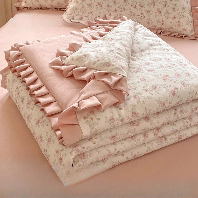 Summer Thin Quilt Skin-friendly Air-conditioning Comforter Lightweight Washable Bedspread King Queen Size Bed Soft Duvet Blanket
