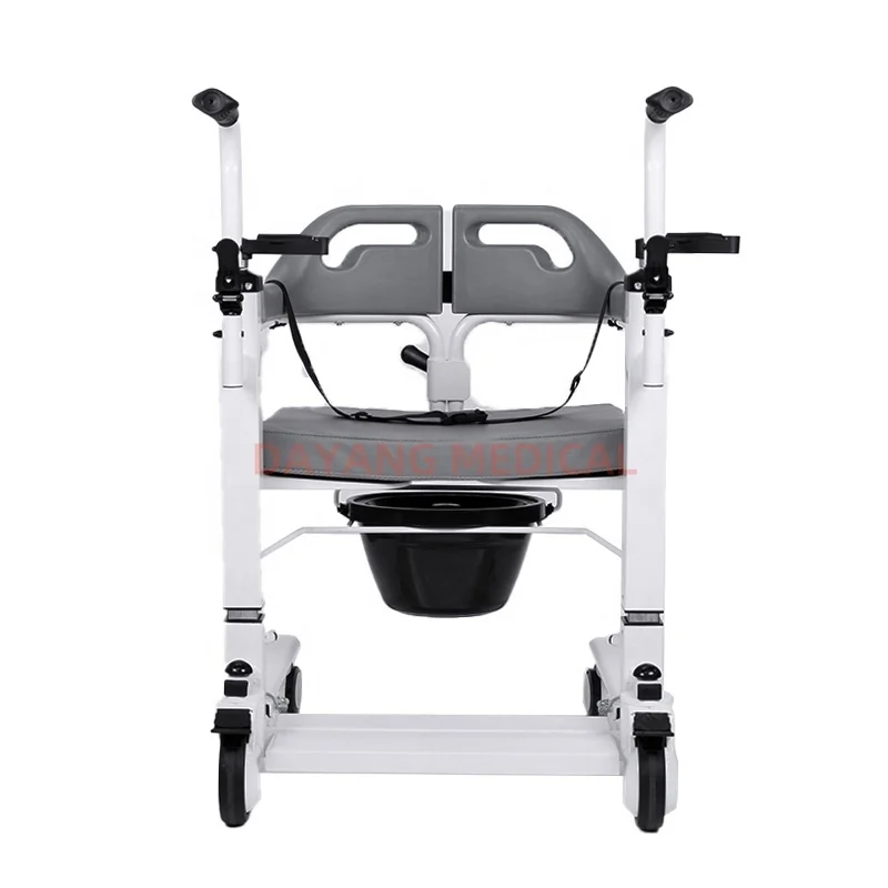 Coolfull Portable Handicap Hoyer Adjustable Paralytic Patient Mechanical Lift Commode Toilet Transfer Wheel Chair for Elderly