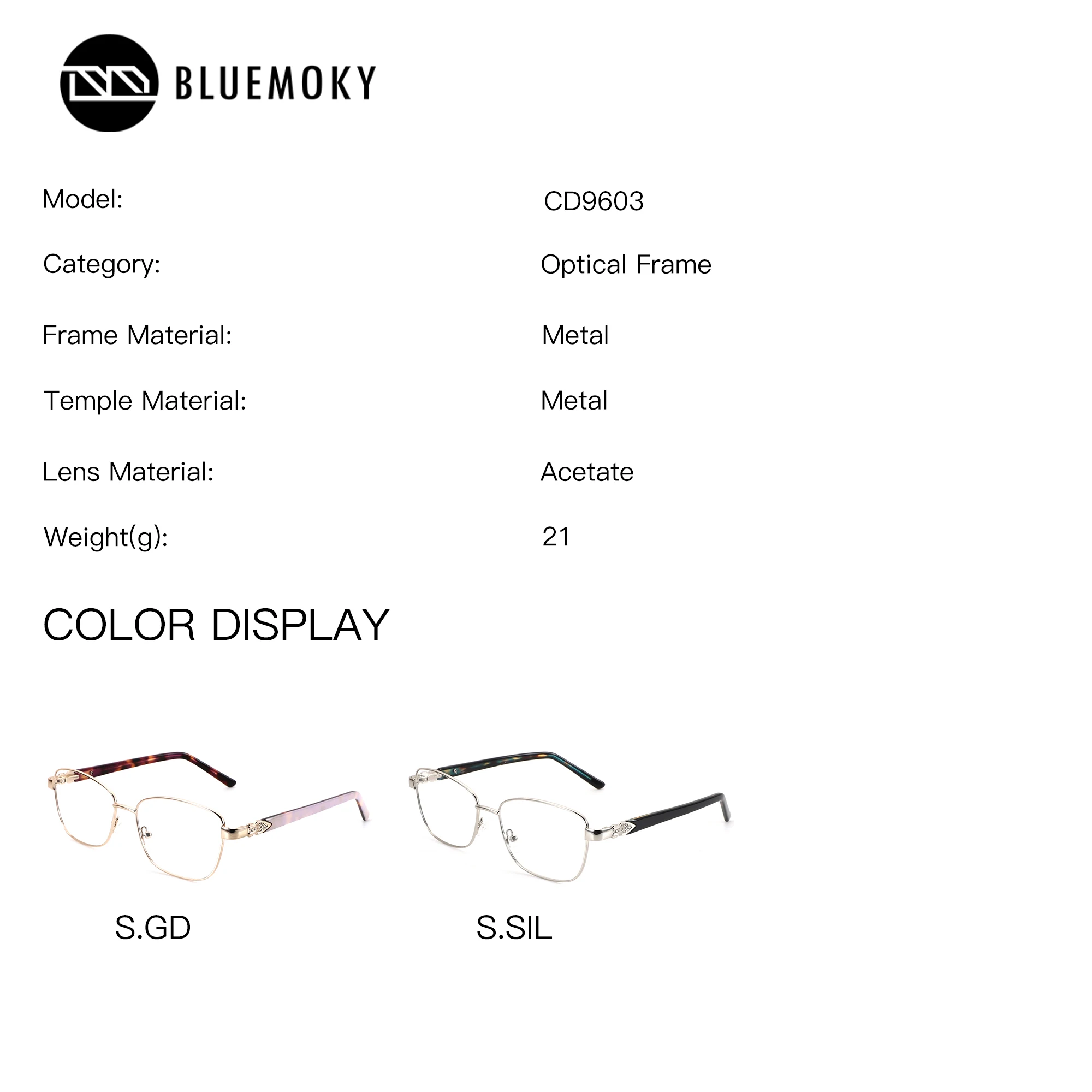 BLUEMOKY M Size Butterfly Metal Custom Prescription Glasses Blue Light Photochromic Optical Lenses Woman Myopia Eyeglasses