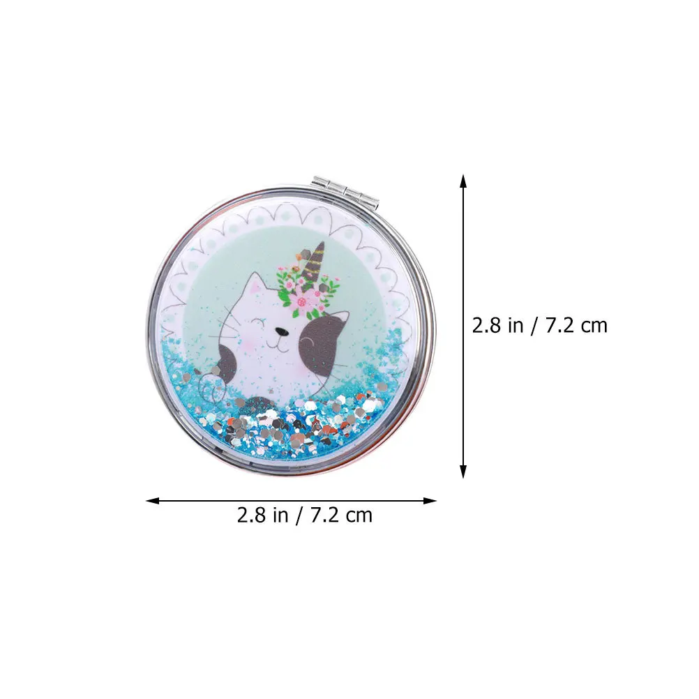 2Pcs Makeup Mirrors Double-Sided Compact Foldable Pocket Travel Mirror Portable Handheld Small Mirror for Women Girls