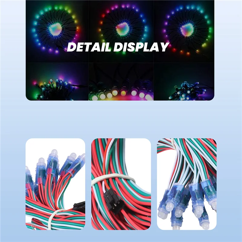 

A04E-100Pcs/Lot 12Mm WS2811 2811 IC RGB LED Pixels Module String Light IP68 5V Holidays/Christmas/ Festival