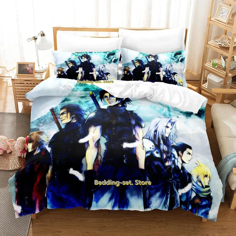 Game Crisis Core Final Fantasy VII Bedding Set Cartoon Anime three-piece set Adult Kid Bedroom Duvetcover Sets funda nordica