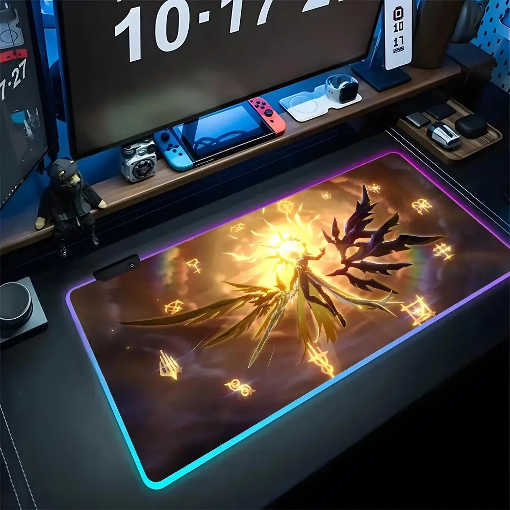 

Phainon Game Honkai Star Rail Mouse Pad Gaming Rgb Mousepad Backlit Keyboard Gamer Anime Girl Xxl Laptop Mat Table Pads Deskpad
