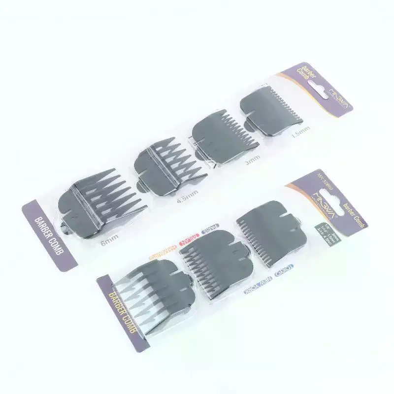 1/2/3/4Pcs Hair Clipper Guards Guide Combs Trimmer Styling Attachment Black Limit Set 1.5mm 3mm 4.5mm 6mm No Break