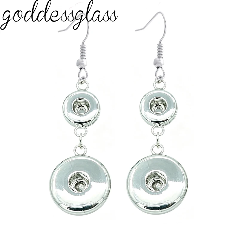 Charm Long style eardrop fashion earrings Simple style 12mm/18mm snap earring fit DIY 12mm/18mm snap jewelry JA0004