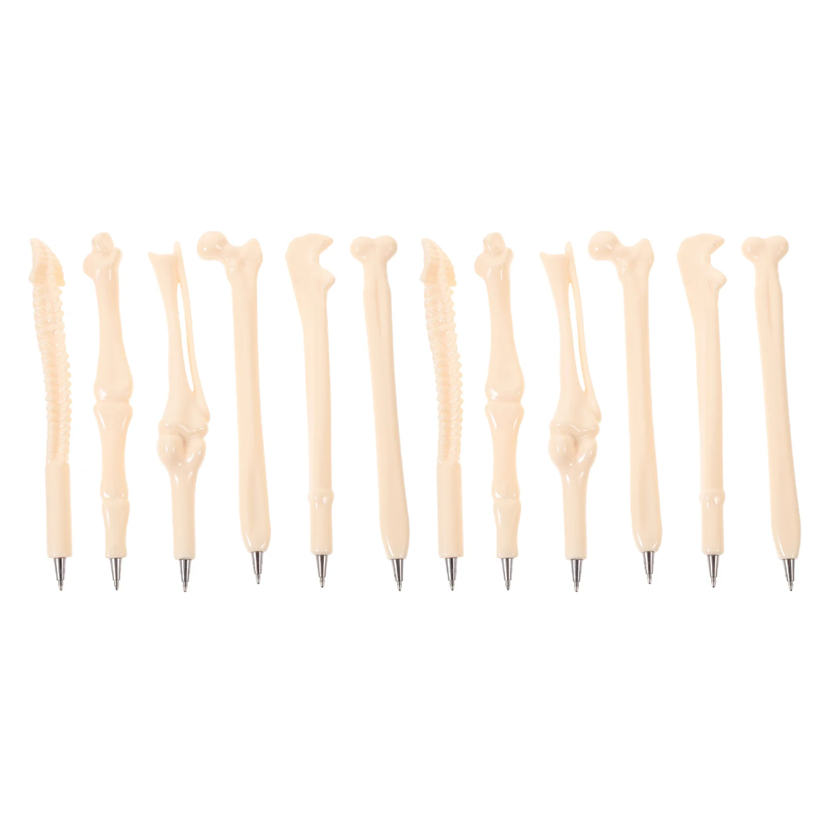 12Pcs Bone Design Ballpoint Pens Blue Ink Smooth Writing Portable Creative Writing Pens Office School Supplies Halloween Party