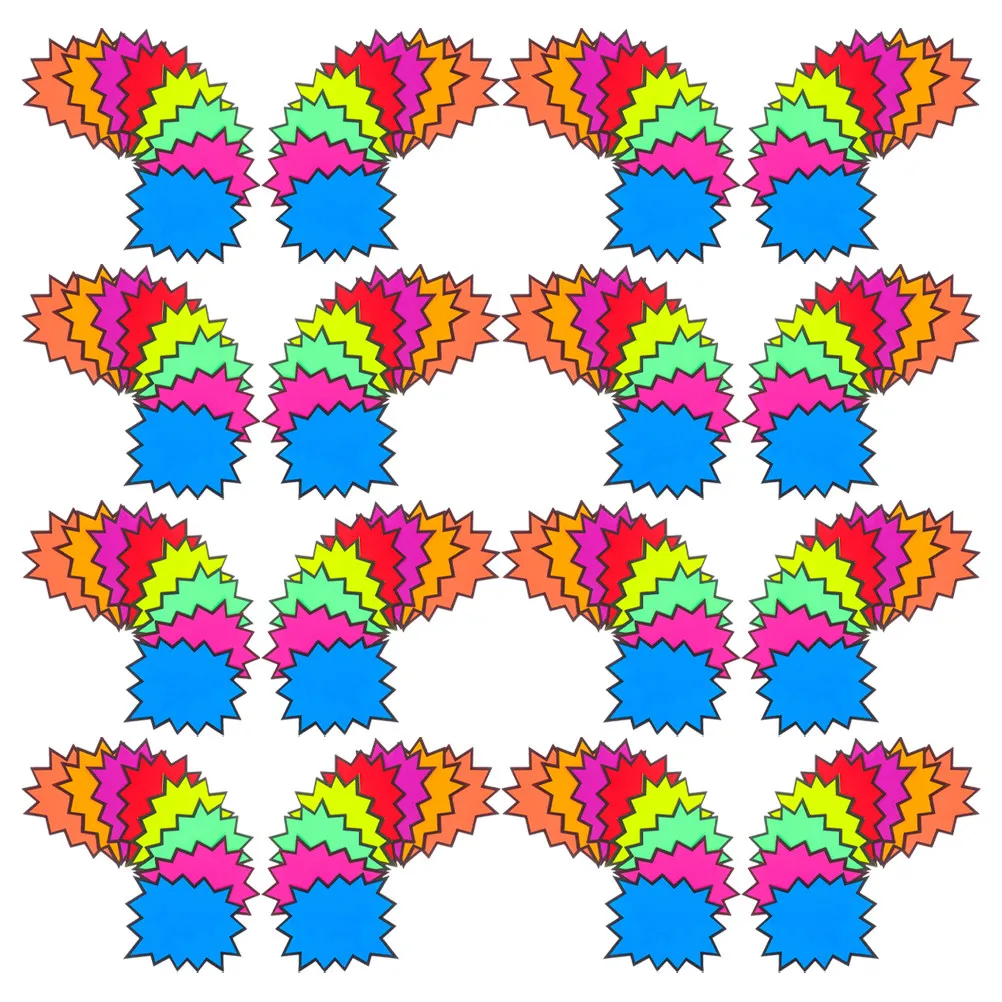 

160Pcs Retail Burst Tags Price Labels Fluorescent 8 Colors Sale Signs for Promotions Supermarket Yard Sale Advertising Paper