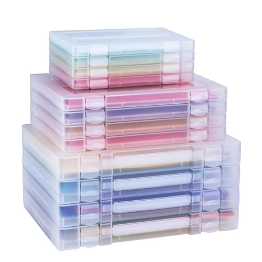 

12 Pack A4 Paper Storage Boxes 8.5 x 11 Plastic Portable Project Case for US Letter Size and A4 Paper Thick Multi-Purpose Plast