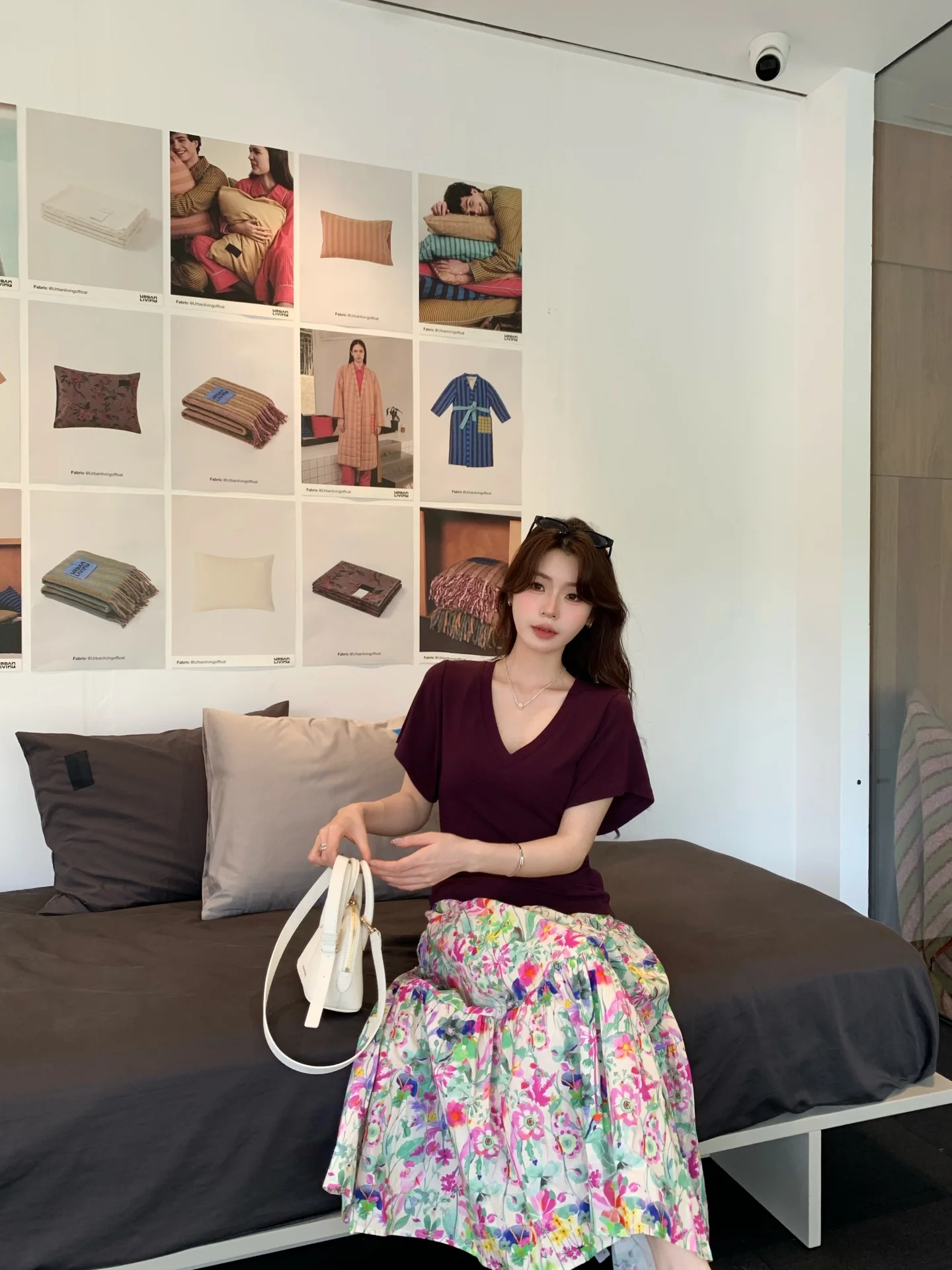 

Spring Summer New Floral Print Half Skirt Set Women's round Neck T-Shirt Elastic Casual Fashion Two-Piece Suit Short Sleeve