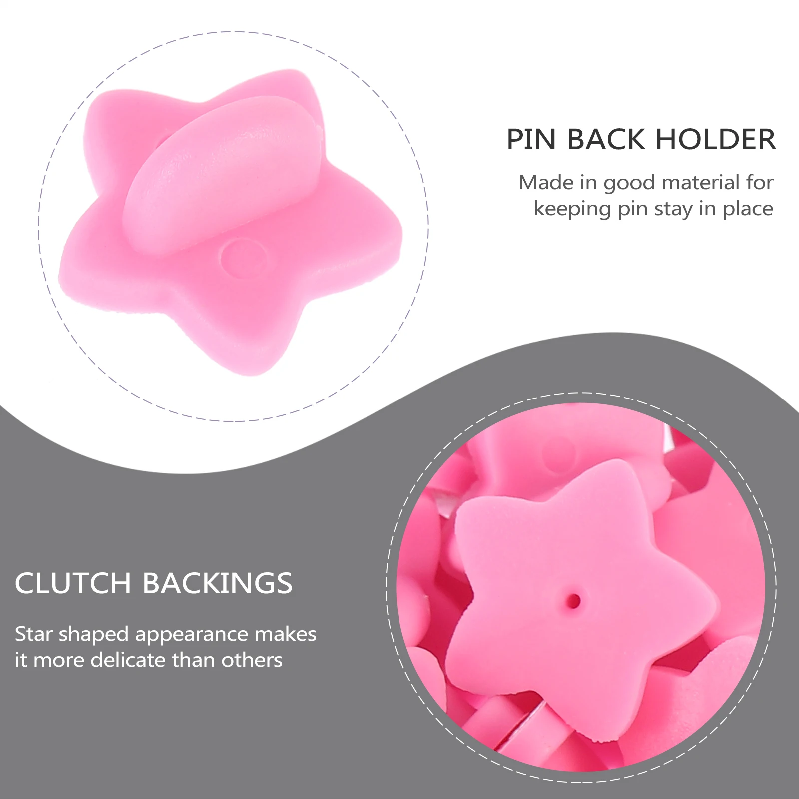 

100 PCS Star Badge Hat Pin Backing for DIY Butterfly Lapel Tie Tack Button Pins Silicone Backs Rubber Cap