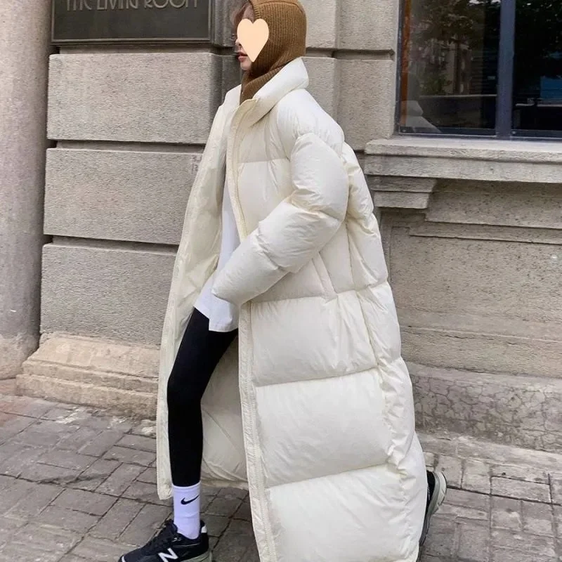 

2025 New Women Coat Long Down Cotton Jacket Korean Loose Cotton Coat Winter Thicken Warm Women Parkas Winter Female Coat