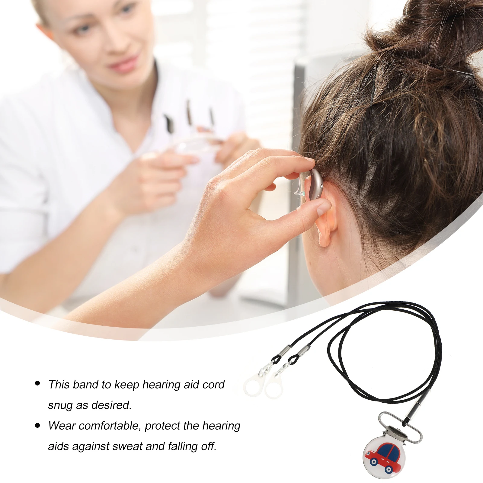 

Hearing Aid Clip Protector Hanging Strap Loss Prevention Anti-Lost Lanyard Comfortable Ear Hearing Aid Cord for Kids Sports