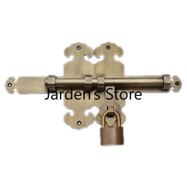 

Safety Gate Latch Brass Solid Bolt Reinforced Durable Wooden Door Lock Garden Yard Slide Catch Lock Latch+8pcs Screws