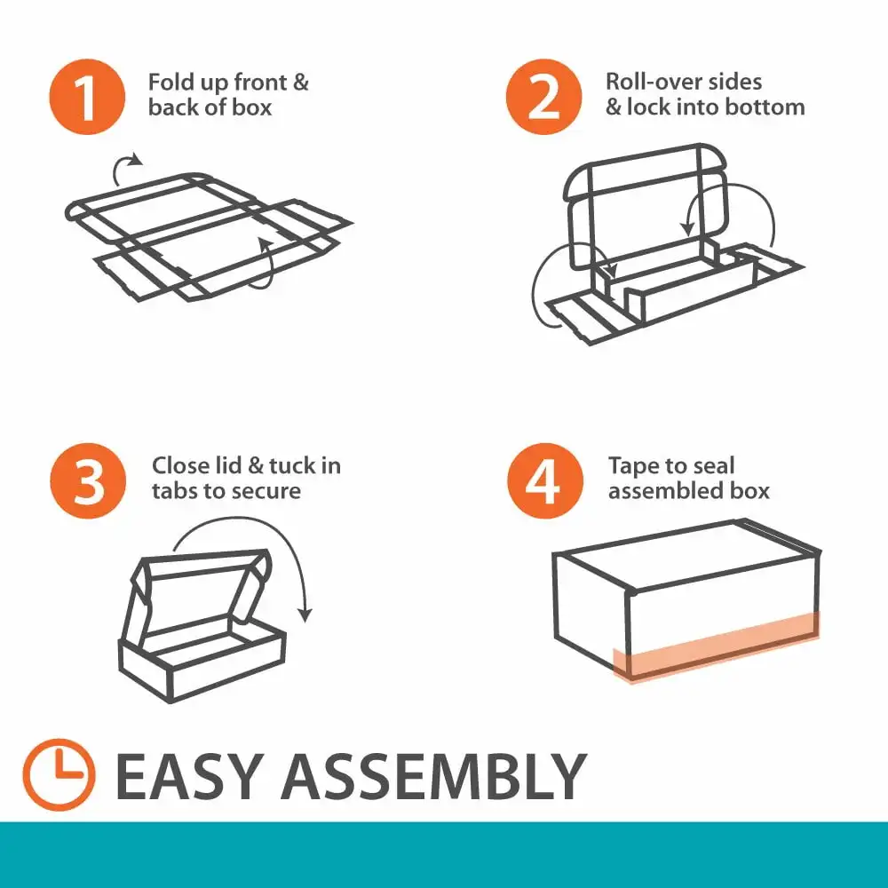 Pen+Gear Side-Loading Shipping Box, 9 in. L x 12 in. W x 3 in. H, White, 30-Count Case