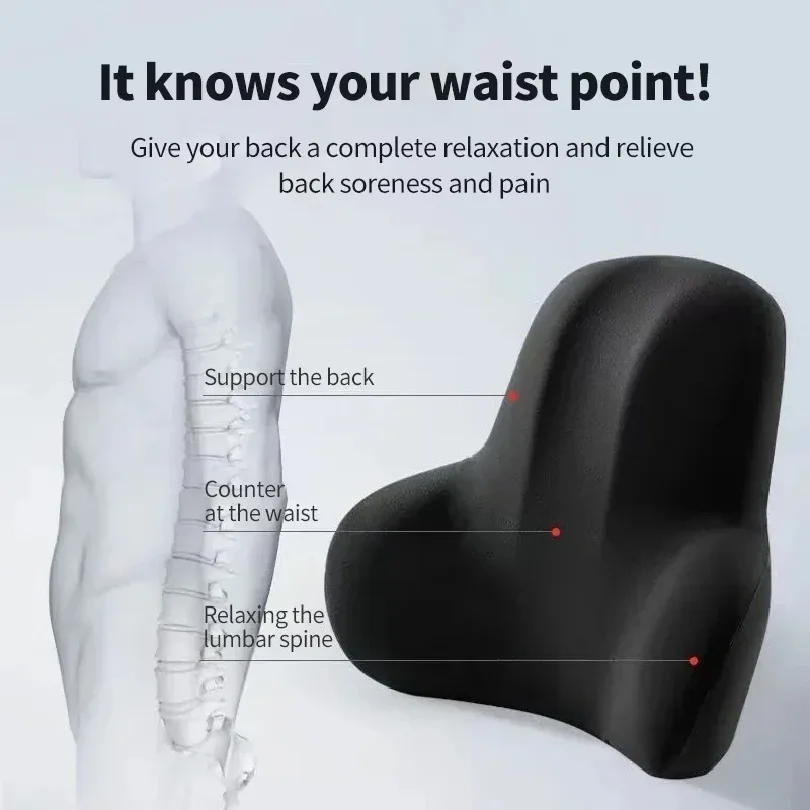 1pc Memory Foam Office Chair Cushion with Lumbar Support,for Back Pain,Washable Cover,Computer Desk Chair Pain System