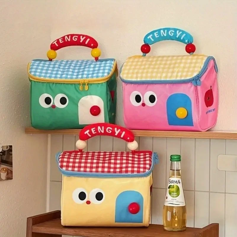 

Cute Cottage Makeup Bag Large Capacity Multifunctional Fresh-Keeping Insulated Lunch Box Bag Handbag Beauty Bag