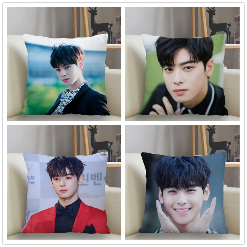 Musife Cha EunWoo KPOP Pillowcase Custom Square Pillow Cover Case Zipper Pillowcase 35X35,40x40,45x45cm Drop Shipping