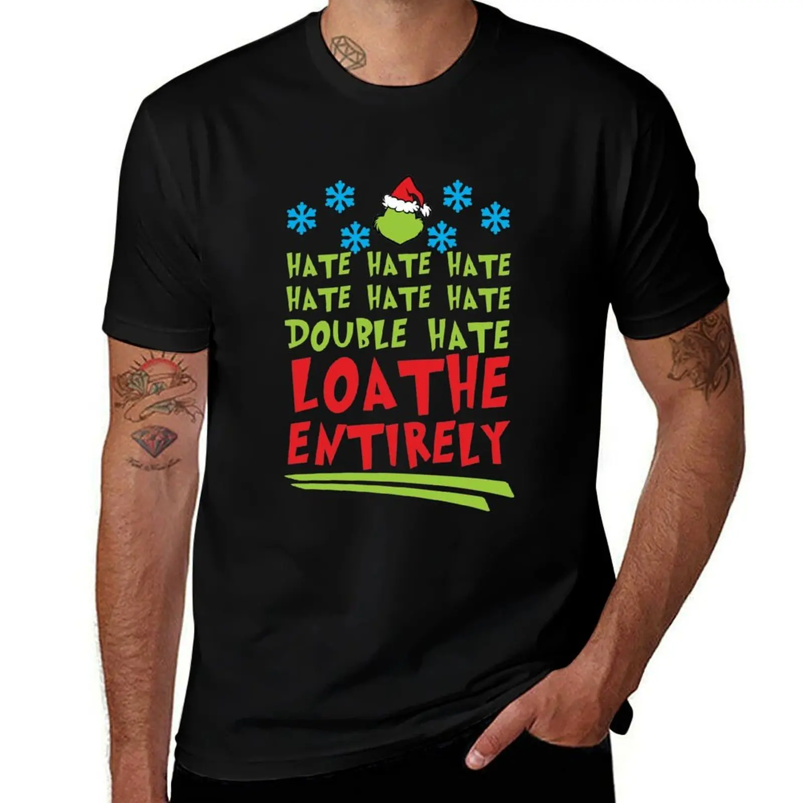 hate hate double loathe entirely T-Shirt Casual All Match Tee Shirt for Men T-Shirt